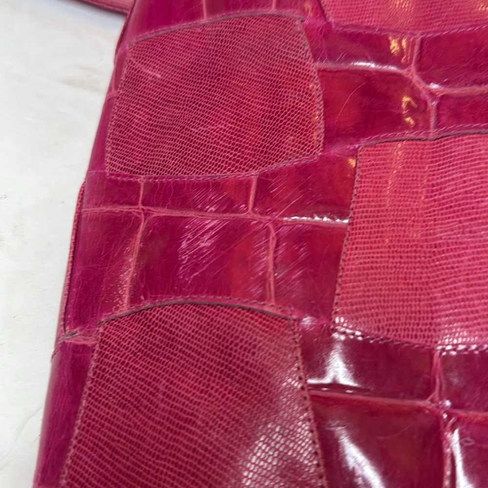 Sharif vintage Pink crocodile pattern Handbag - Picture 10 of 12